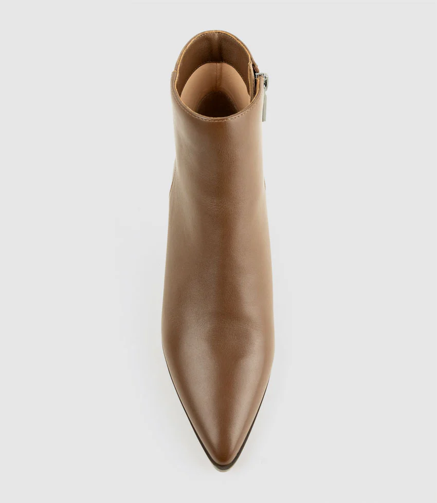 ZETTINA65 Block Heel Ankle Boot in Brown Calf - Image 4